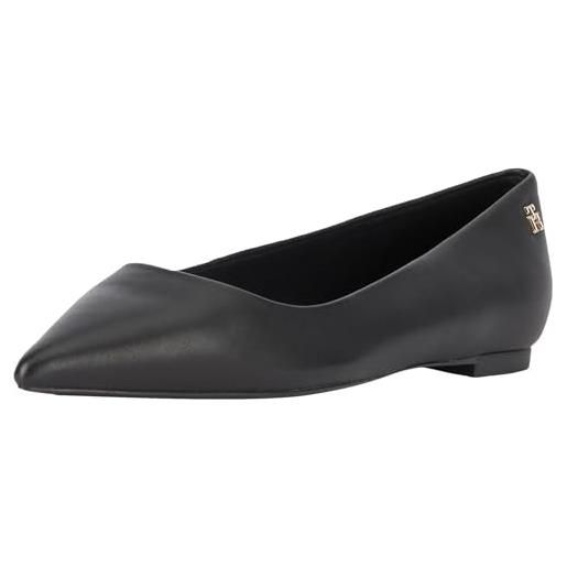 Tommy Hilfiger essential pointed ballerina fw0fw07863, donna, nero (black), 40 eu