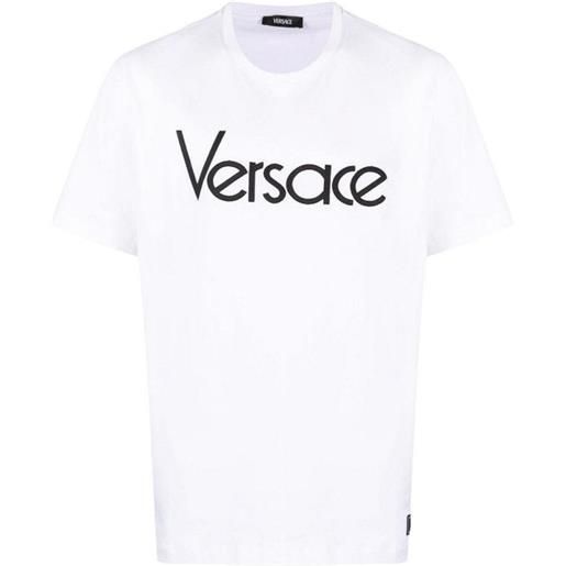 Versace t-shirt con logo ricamato