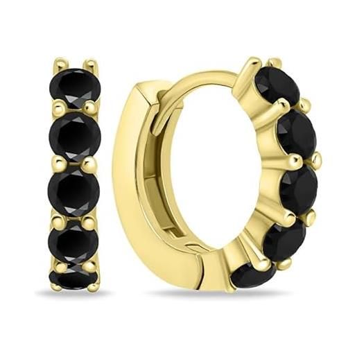 Brilio anello stylish gold plated rings with black zircons ea669ybc sbs2686 marca, estándar, metallo, nessuna pietra preziosa
