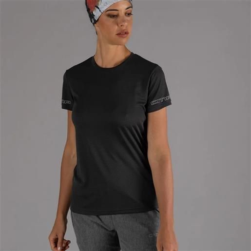 CMP t-shirt unlimitech con logo antracite/off white da donna