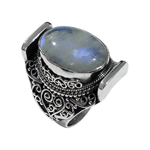 Tibetan Silver anello designer argento sterling 925 per uomo donna, anelli pietra di luna naturale, filigrana vintage fatta a mano, gioielli moda per regali, anello regolabile