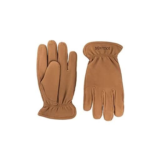 Marmot basic work glove lined leather gloves uomo, tan, xl