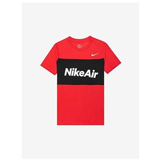 Nike sportwear air shortsleeve, t-shirt unisex-bambini, university red/black, xl