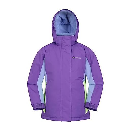 Mountain Warehouse honey - giacca da sci bambino - giacca resistente alla neve, polsini regolabili, rivestimento in pile, invernale viola 2-3 anni