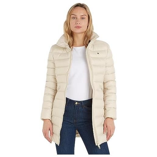 Tommy Hilfiger cappotto piumino donna padded global stripe coat invernale, beige (classic beige), xxs