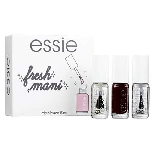 Essie kit manicure edizione limitata, smalto rosa e top coat, risultato professionale, confezione da 2