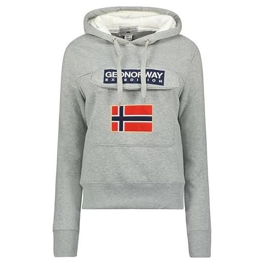Geographical Norway gadrien lady - felpa donna zip hoodie tasche - pile donna maglione manica lunga giacca cappuccio - abito ideale primavera estate autunno inverno stagione (grigio chiaro l)