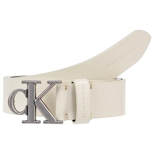 Calvin Klein Jeans cintura donna 3,0 cm cintura in pelle, bianco (ivory), 85