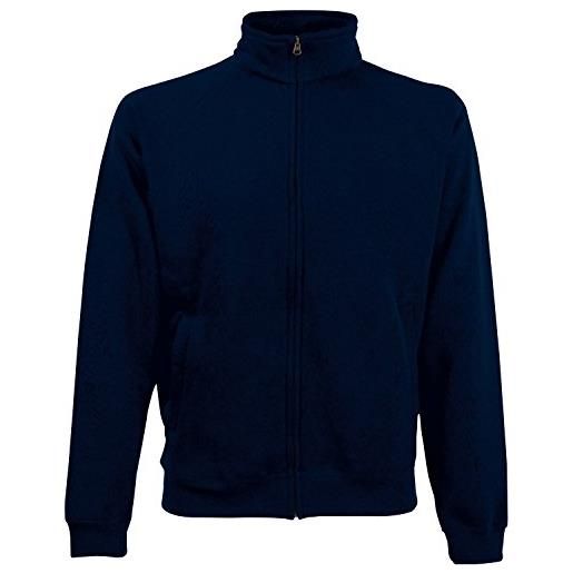 Fruit of the Loom sweat jacket giacca sportiva, blu (deep navy 202), m uomo