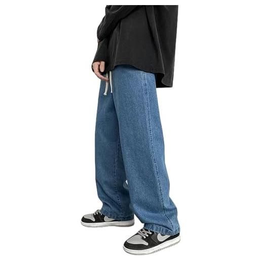 KATIAK jeans uomo larghi oversize 5xl jeans large-leg da uomo primavera nero grigio baggy pantaloni da abbigliamento-blu scuro-asia 4xl