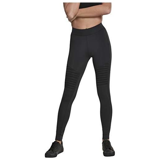 Urban Classics ladies tech biker leggings, leggings donna, nero (black 00007), 52 (taglia produttore: 3xl)