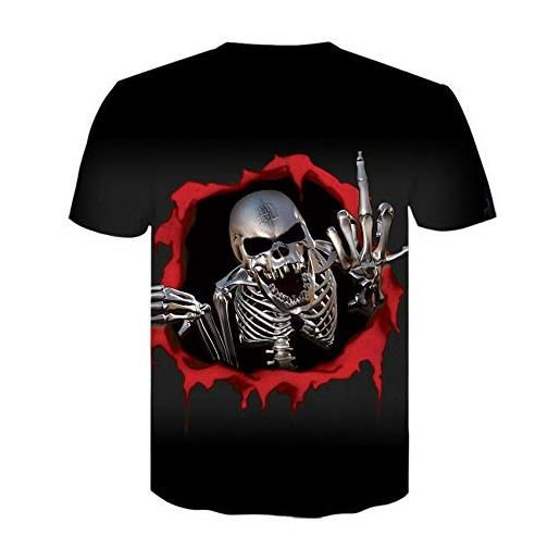 xbowo-Sweatshirt camicie casual da uomo t-shirt a maniche corte 3d stampa horror 3d teschio in metallo stampa digitale ad asciugatura rapida_2xl