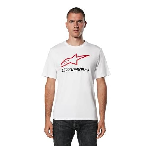Alpinestars always 2.0 csf tee t-shirt da uomo maglietta girocollo maglia a maniche corte stile sportivo nero/bianco/rosso m