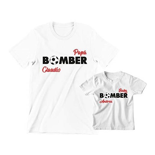 Incidiamo coppia t-shirt magliette padre figlio regalo festa del papà personalizzabile idea regalo papà neonato divertenti bomber baby bomber