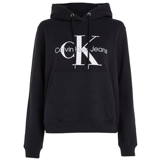 Calvin Klein Jeans core monologo hoodie j20j219141 felpe con cappuccio, nero (ck black), m donna