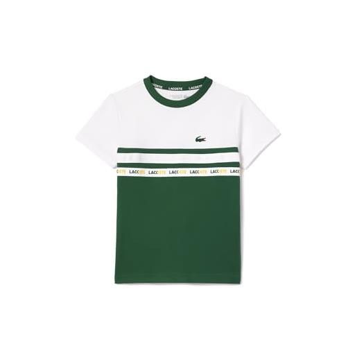 Lacoste-children tee-shirt-tj7417-00, verde/bianco, 12 ans