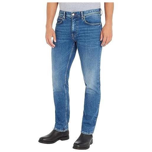 Tommy Hilfiger jeans uomo straight elasticizzati, blu (cleve blue), 33w / 32l