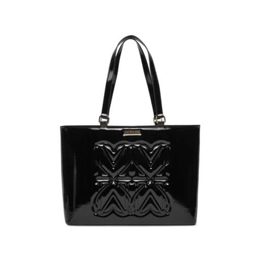MOSCHINO borsa donna love shopping ecopelle nero vernice b24mo129 jc4213 grande