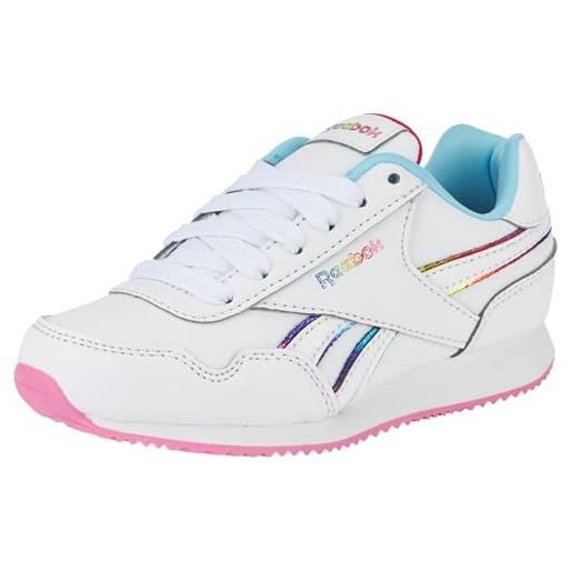 Reebok royal cl jog 3.0, sneaker bambina, white/vecred/dgtblu, 30 eu