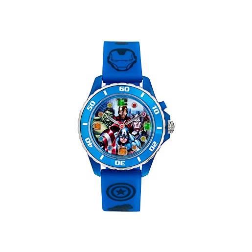 The Avengers avengers bambini colorati-orologio da donna al quarzo con display analogico e cinturino in gomma, avg3506, colore: blu