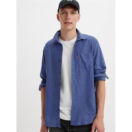 Levi's camicia sunset standard con tasca blu / polson costal fjord