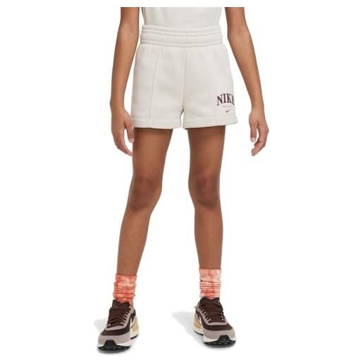 Nike girl's shorts g nsw trend short, lt orewood brn, fj4911-104, l
