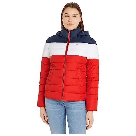 Tommy Jeans giacca donna colorblock giacca invernale, multicolore (twilight navy / multi), xs