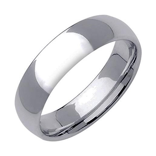Gemini - anello in titanio color argento, per anniversario, come fede nuziale, per san valentino, unisex, larghezza: 6 mm, titanio, 24, cod. 189-gm30047 v 6mm