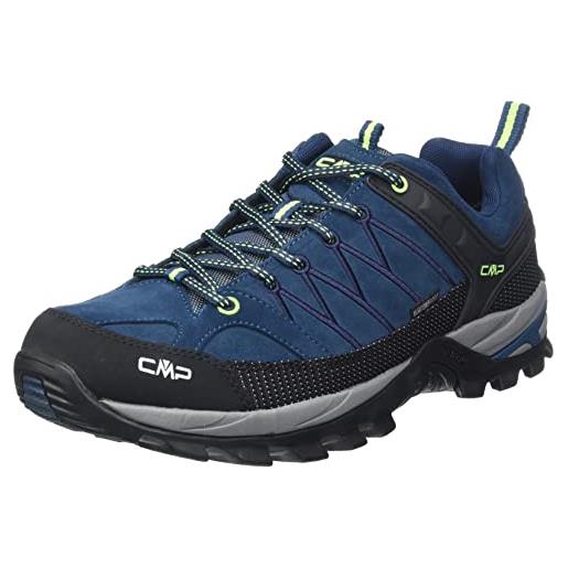 CMP rigel low trekking shoes wp, scarpe da trekking uomo, blue ink-yellow fluo, 41 eu