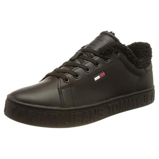 Tommy Jeans warmlined sneaker en0en01971, suola cupsole donna, nero (black), 41 eu