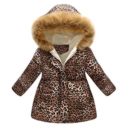 Topgrowth Bambino topgrowth cappotto bambina ragazza incappucciato giubbotto inverno antivento giacca neonato stampare cappotti leopardato capispalla con cappuccio