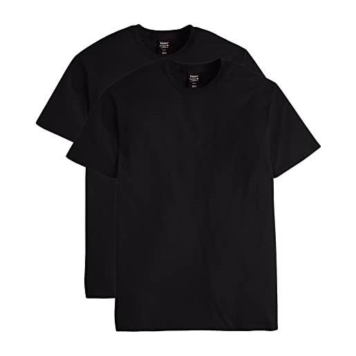 Hanes men's nano premium cotton t-shirt (pack of 2), black, medium