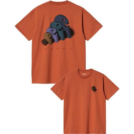 Carhartt - t-shirt in cotone - s/s diagram c t-shirt phoenix per uomo - taglia s, m, l, xl - rosso