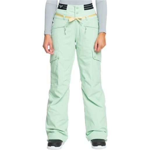 Roxy - pantaloni da snowboard - passive lines snow pant cameo green per donne in pelle - taglia xs, m, l - verde