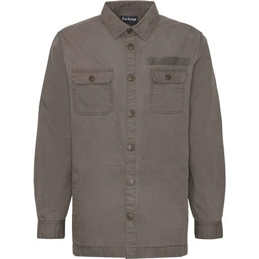 Barbour - camicia da uomo in cotone - bidlam overshirt tarmac per uomo - taglia s, m, l, xl - marrone