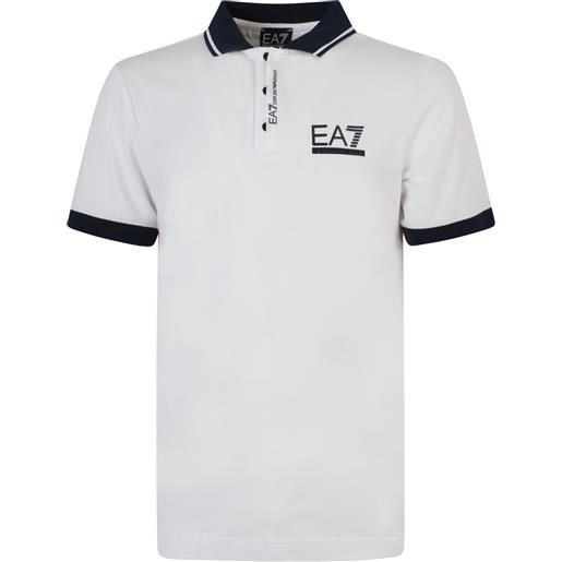 EA7 polo bianca con mini logo per uomo