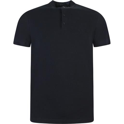 ARMANI EXCHANGE polo blu con collo coreano per uomo