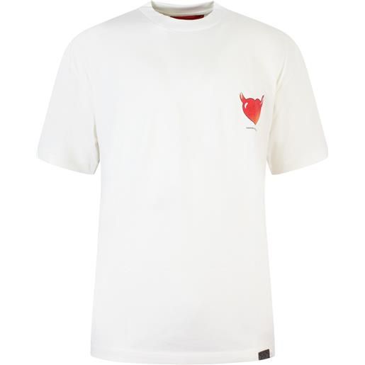 VISION OF SUPER t-shirt bianca con stampa logata per uomo