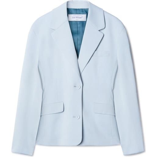 Off-White blazer monopetto con revers classici - blu