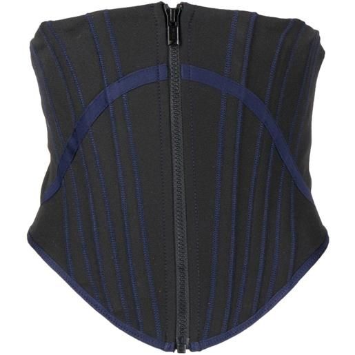 Dion Lee corsetto con zip - nero