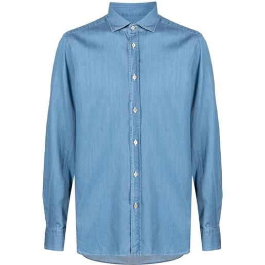 Boglioli camicia con colletto ampio - blu