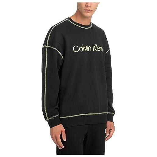 Calvin Klein felpa uomo l/s cotone, nero (black), l