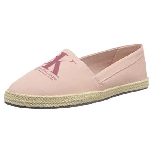 Calvin Klein Jeans espadrillas donna monogram scarpe in tela, rosa (cafe creme), 39 eu