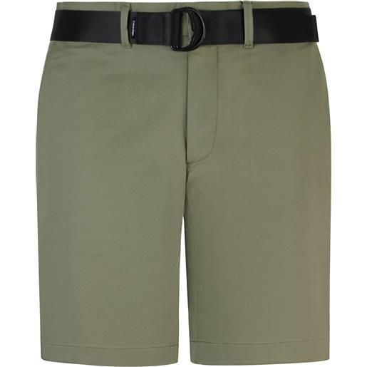 CALVIN KLEIN shorts verdi con cintura per uomo