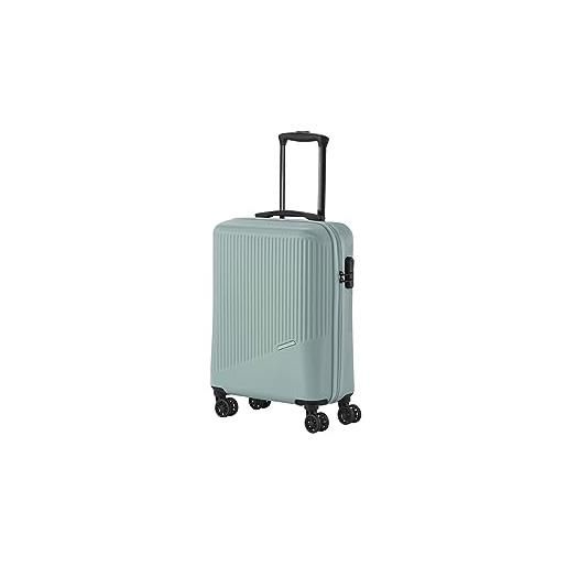 Travelite bagaglio a mano 4 ruote piccolo 37 l, gamma bagagli bali trolley rigido in abs conforme allo standard iata per i bagagli di bordo, 55 cm, verde (mint)