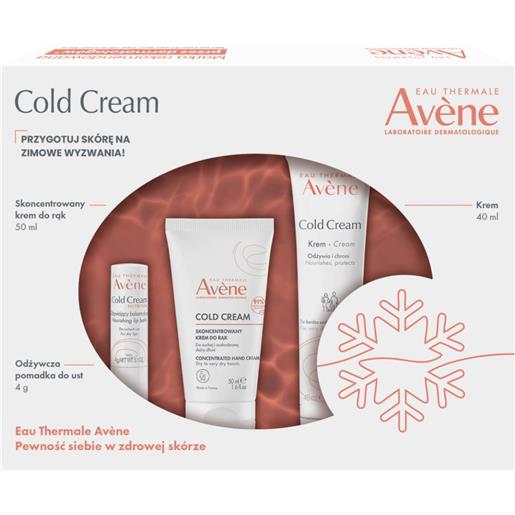 Avene set avene cold cream (crema 40ml + crema mani 50ml + rossetto 4g) kit dermocosmetico