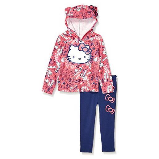 Hello Kitty toddler girls 2 piece hoodie and pant legging set, pink, 4t