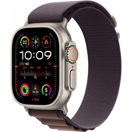 Apple watch ultra 2 gps + cellular cassa 49mm in titanio con cinturino indigo alpine loop - medium mret3tya