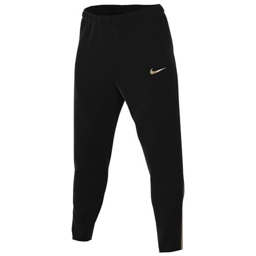 Nike m nk df strk pant kpz pantaloni, black/black/jersey gold/metallic gold, xxl uomo