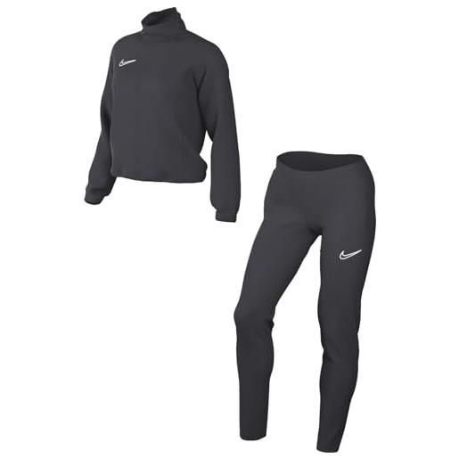 Nike w nk dry acd trk suit tuta da ginnastica, antracite/bianco, m donna